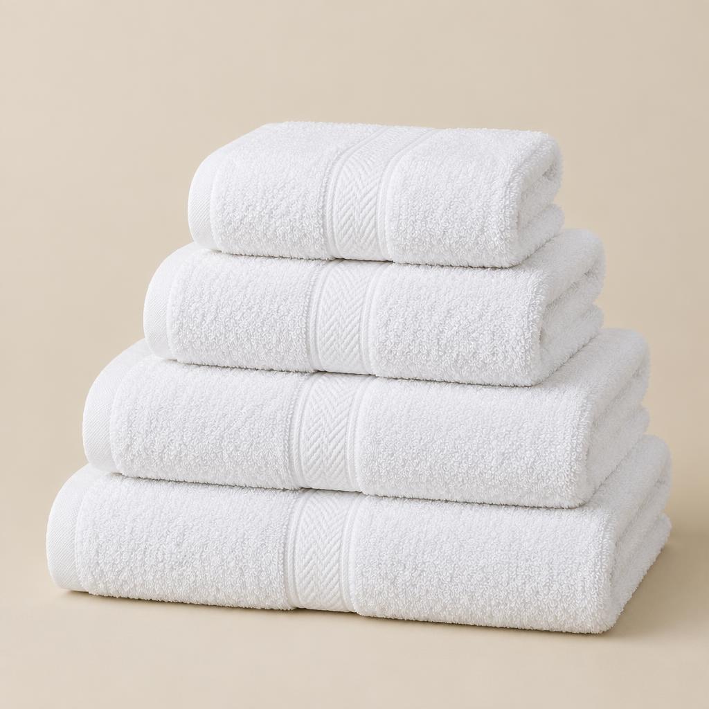 Folded hotel towels